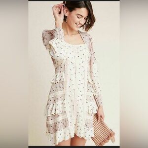 NWOT Anthropologie Astor ruffled dress in  L